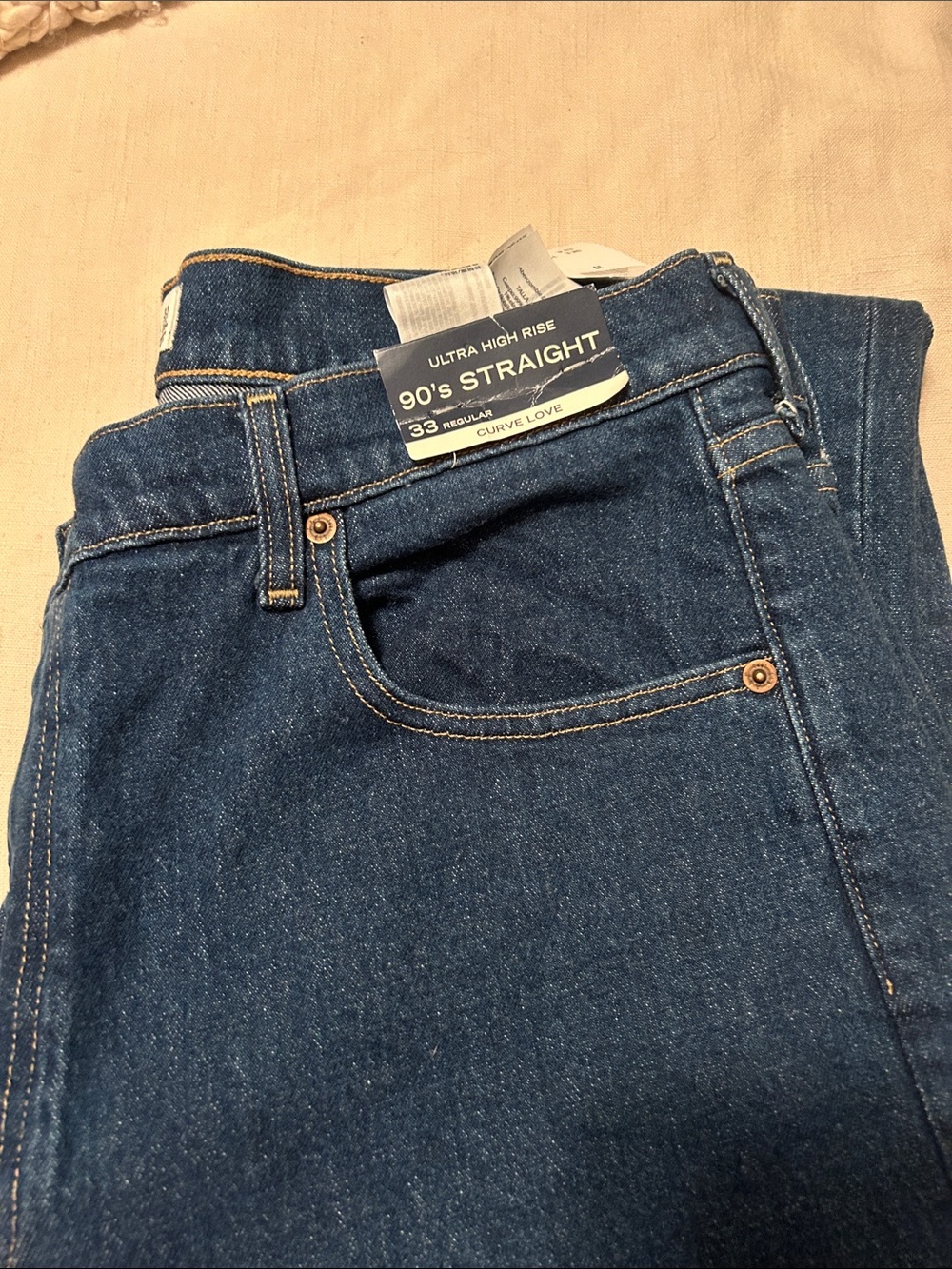 Abercrombie & Fitch Dark Blue Ultra High Rise Straight Jeans - Women’s curve Lov